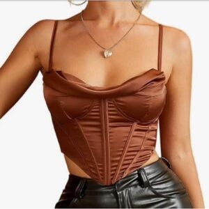 Cowl Neck Corset Tank